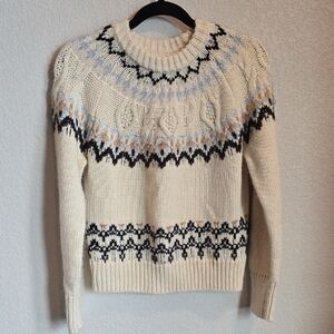 BB Dakota Cream and Black Crew Neck Sweater